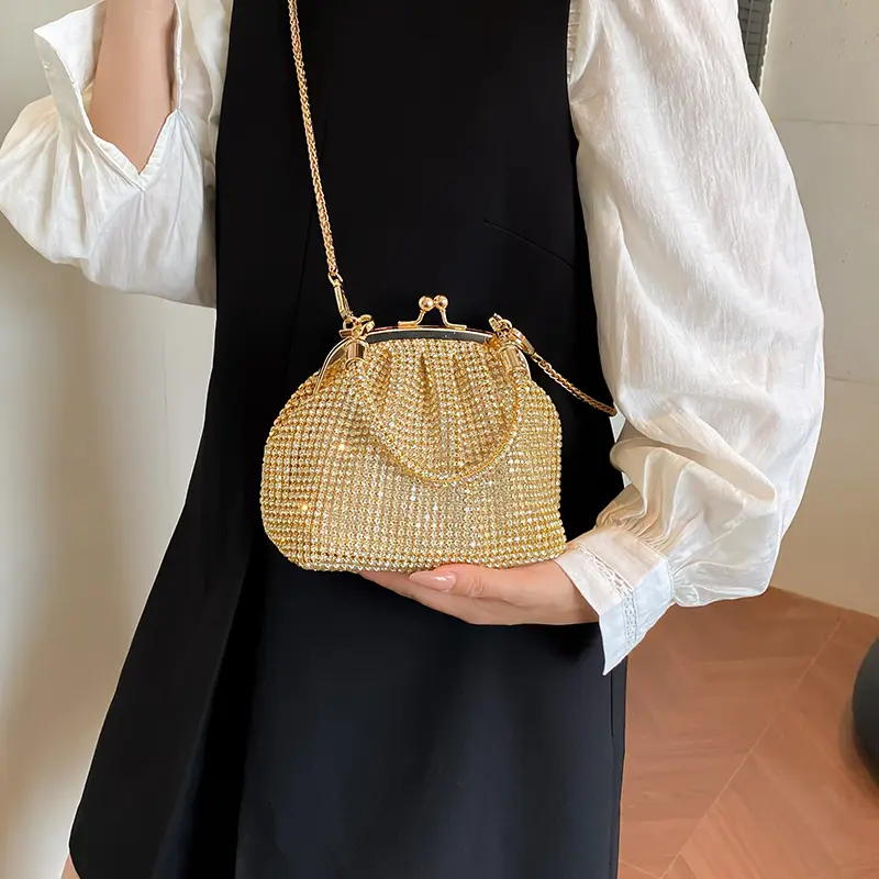 LEFTSIDE Mini Diamonds Design Shoulder Bags for Women 2025 Y2K Fashion Designer Evening Party Crossbody Bag Handbags and Purses