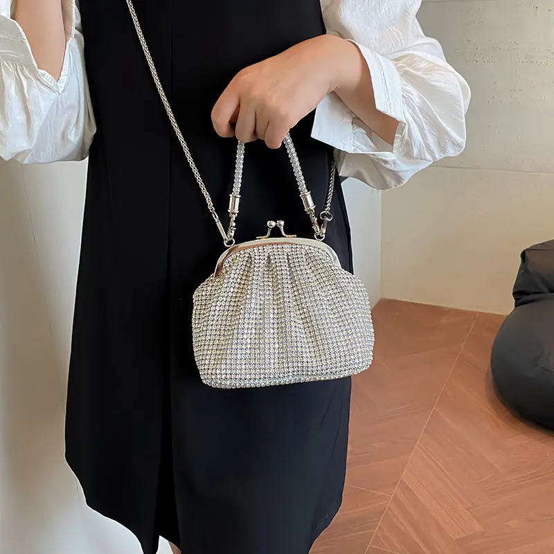 LEFTSIDE Mini Diamonds Design Shoulder Bags for Women 2025 Y2K Fashion Designer Evening Party Crossbody Bag Handbags and Purses