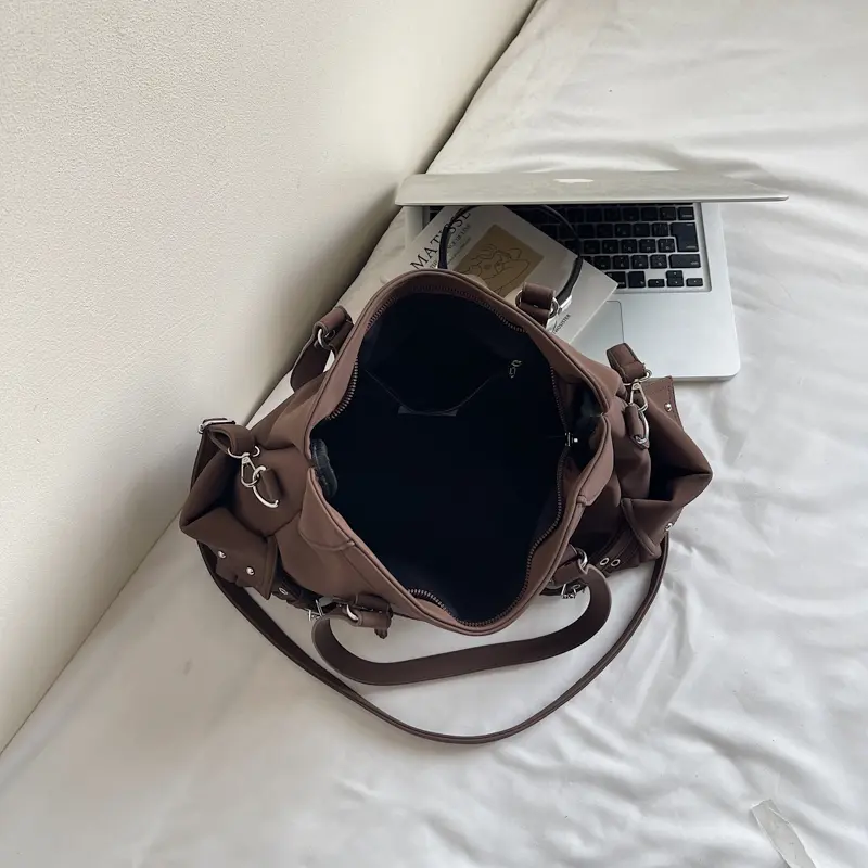 LEFTSIDE Women PU Leather Shoulder Bag 2025 Winter Fashion Retro New Short Handle Tote Bag Luxury Designer Handbags and Purses