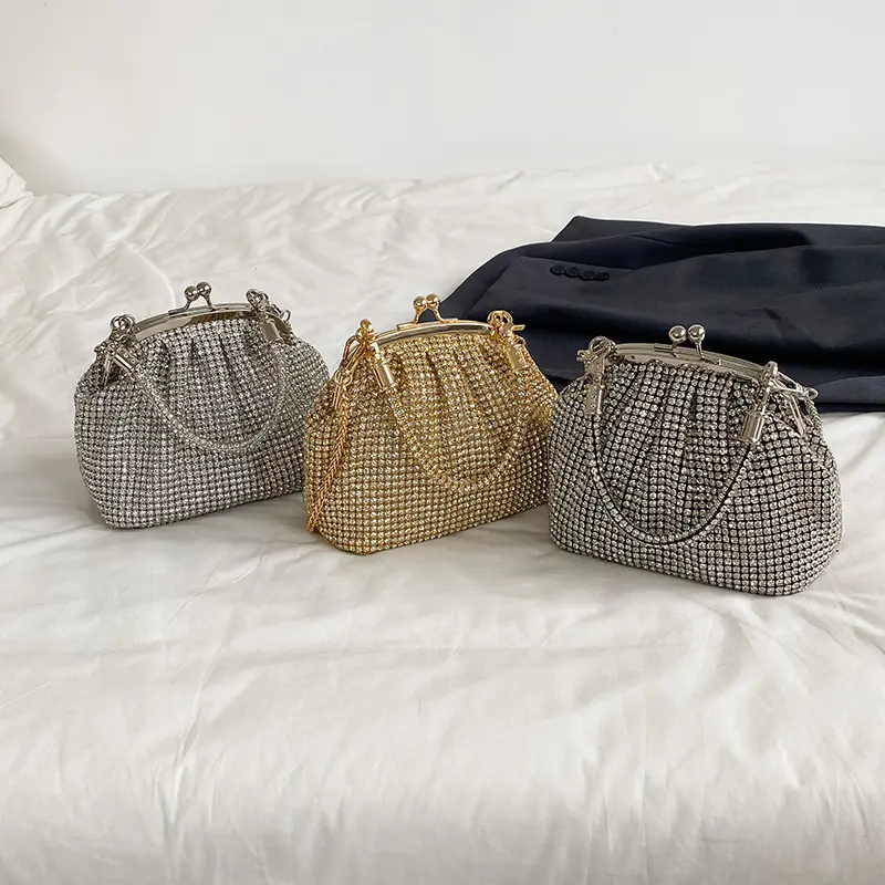 LEFTSIDE Mini Diamonds Design Shoulder Bags for Women 2025 Y2K Fashion Designer Evening Party Crossbody Bag Handbags and Purses