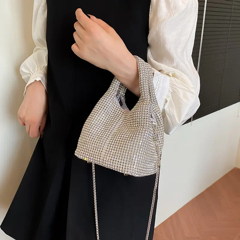LEFTSIDE Mini Diamonds Design Flap Crossbody Bags for Women 2025 Designer Luxury Party Evening Chain Brand Handbags and Purses
