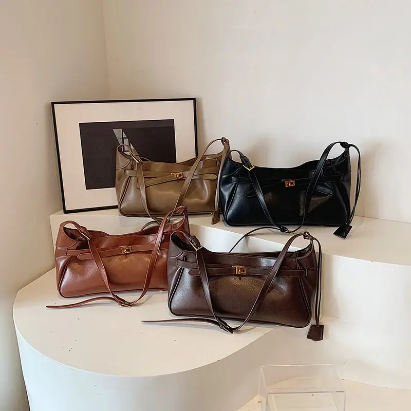 LEFTSIDE Big PU Leather Shoulder Bags for Women 2024 Y2K New Designer Crossbody Bag Females Solid Color Handbags and Purses