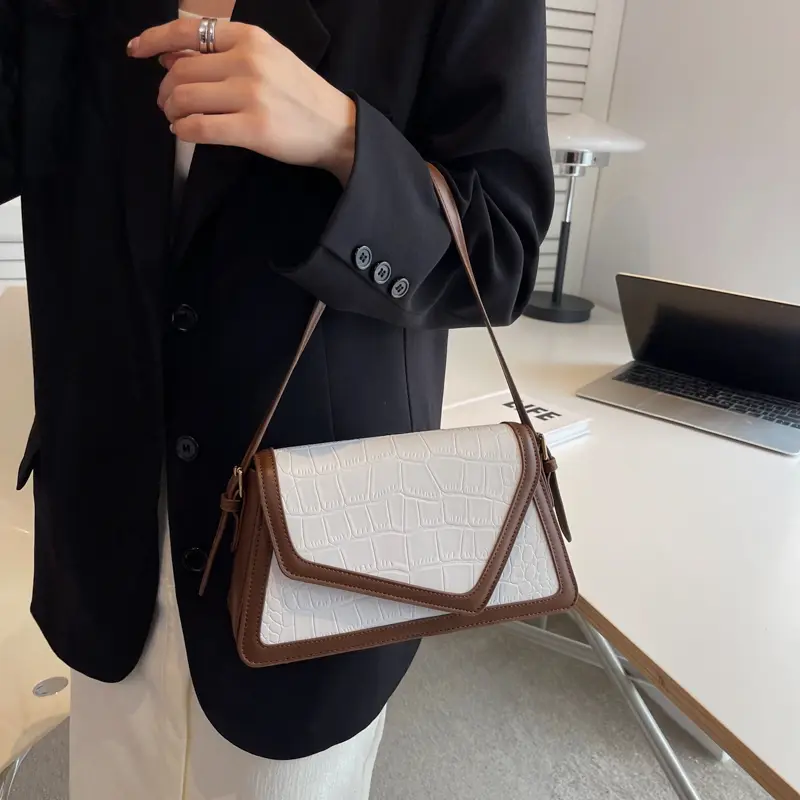 LEFTSIDE Cute Small Stone Pattern Flap Crossbody Bags for Women 2025 New Trend Retro Fashion Shoulder Bag Handbags and Purses