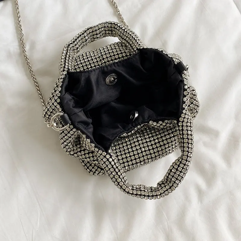 LEFTSIDE Mini Diamonds Design Flap Crossbody Bags for Women 2025 Designer Luxury Party Evening Chain Brand Handbags and Purses