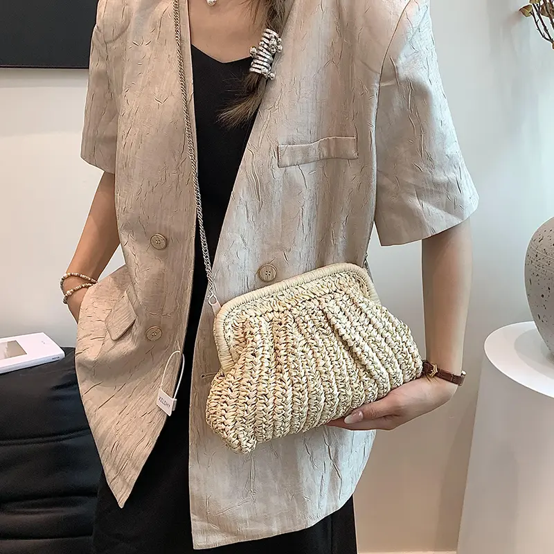 Small Straw Crossbody Bags For Women 2025 Simple Korean Fashion Summer Shoulder Bags Lady Travel Handbags Female Weave Beach Bag