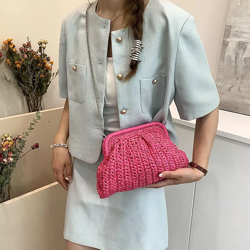 Small Straw Crossbody Bags For Women 2025 Simple Korean Fashion Summer Shoulder Bags Lady Travel Handbags Female Weave Beach Bag