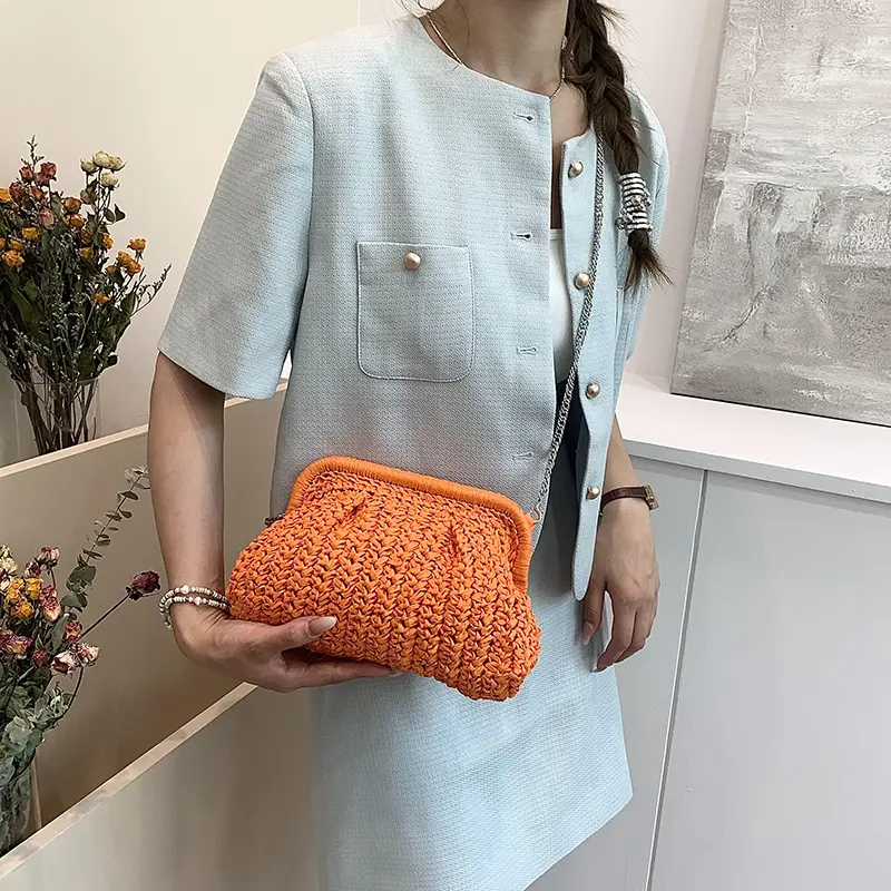Small Straw Crossbody Bags For Women 2025 Simple Korean Fashion Summer Shoulder Bags Lady Travel Handbags Female Weave Beach Bag