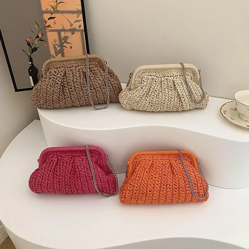 Small Straw Crossbody Bags For Women 2025 Simple Korean Fashion Summer Shoulder Bags Lady Travel Handbags Female Weave Beach Bag