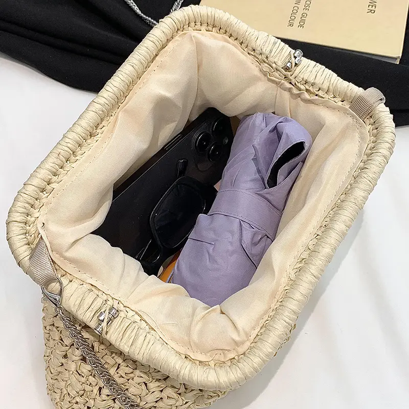 Small Straw Crossbody Bags For Women 2025 Simple Korean Fashion Summer Shoulder Bags Lady Travel Handbags Female Weave Beach Bag