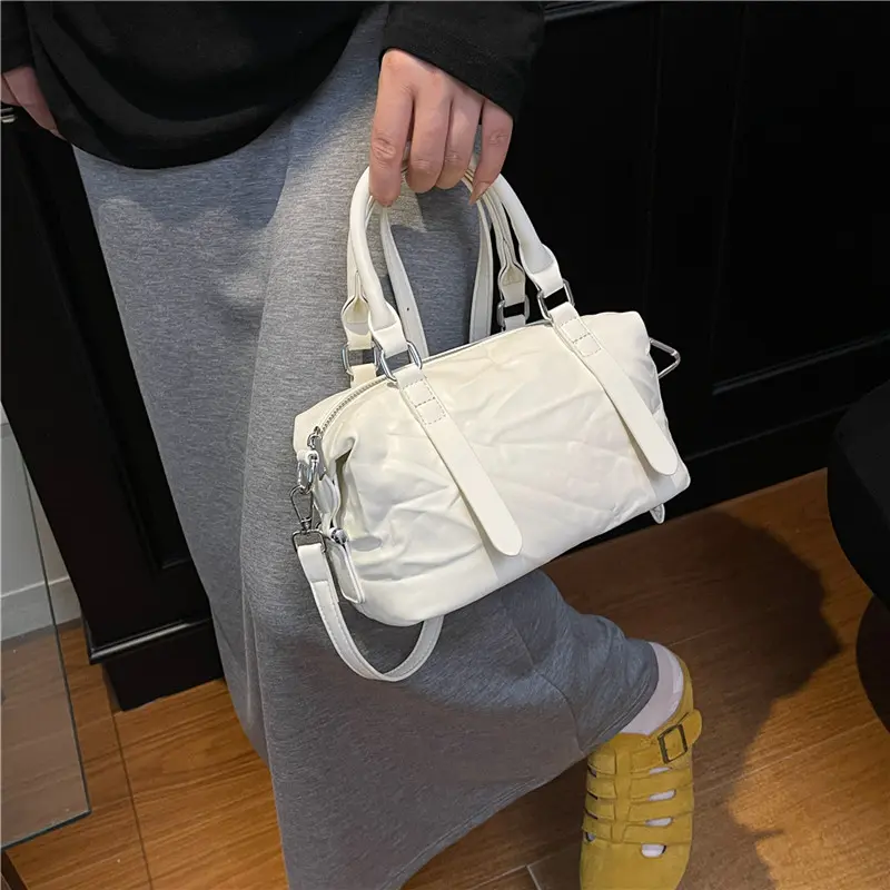 LEFTSIDE Small PU Leather Silver Shoulder Bags for Women 2025 New Trend Crossbody Bag Females ​Bucket Bags Handbags and Purses