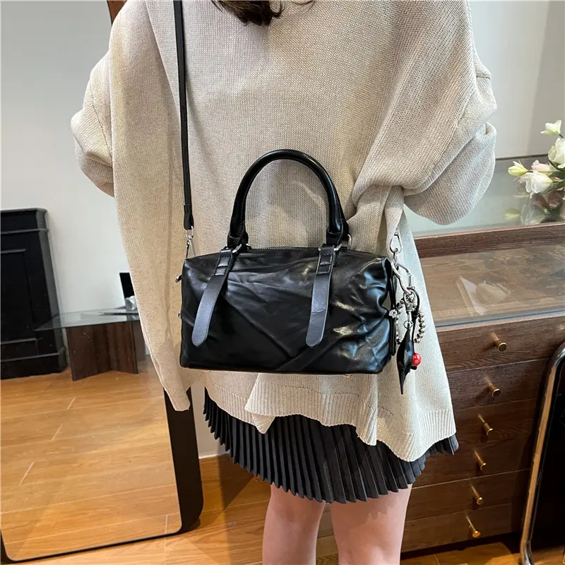 LEFTSIDE Small PU Leather Silver Shoulder Bags for Women 2025 New Trend Crossbody Bag Females ​Bucket Bags Handbags and Purses