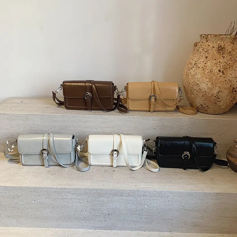 LEFTSIDE Fashion Small Flap Square Pu Leather Crossbody Bag for Women 2025 New Trend Designer Simple Solid Shoulder Handbags