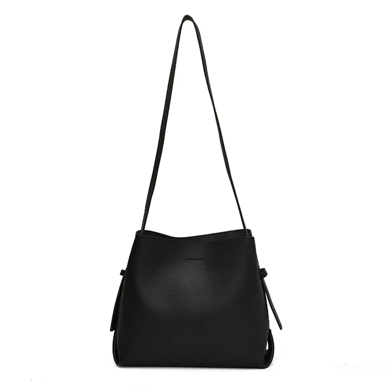 LEFTSIDE Luxury PU Leather Small Bucket Bag Female Underarm Bag 2025 Winter Retro Female New Handbags Crossbody Shoulder Bag