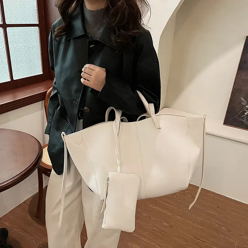 LEFTSIDE Large PU Leather 2 Pcs/set Shoulder Bags For Women 2025 Winter Y2K Trend Female Crossbody Bag Lady Handbags Tote Bag