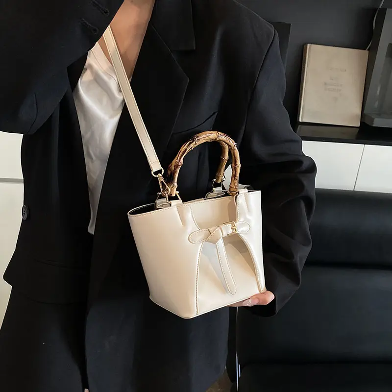 LEFTSIDE Short Handle PU Leather Bucket Crossbody Bags for Women 2025 Luxury Trend Y2K Ladies Silver Shoulder Bag Handbags