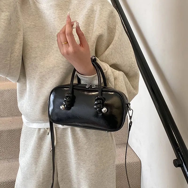 LEFTSIDE Women Short Handle Small PU Leather Crossbody Bag Fashion Handbags 2025 Top-Handle Female Cute Shoulder Bag for Girl