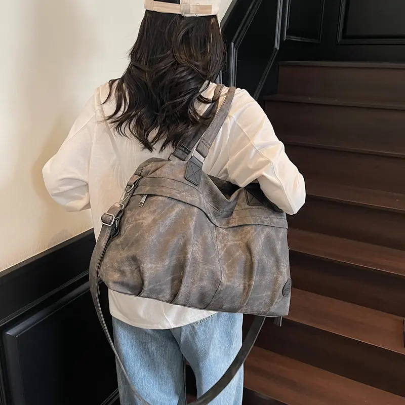 LEFTSIDE Lady High Capacity Shoulder Bag for Women 2025 Korean Fashion Y2K New Casual Travel Crossbody Bags Retro Handbags
