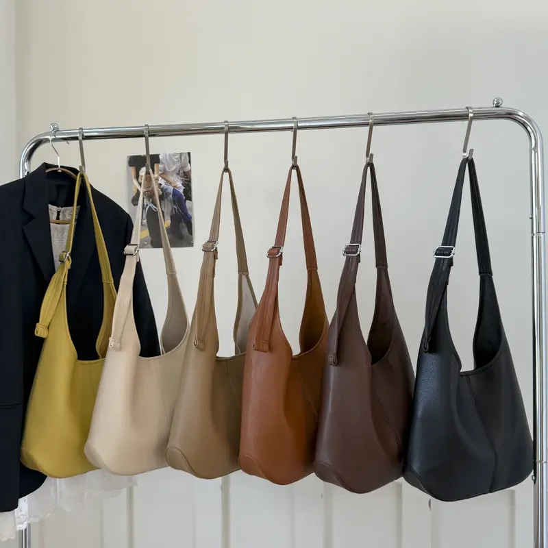 LEFTSIDE Luxury PU Leather Small Bucket Bag Female Hobo Bag 2025 Winter Retro Female New Handbags Crossbody Shoulder Bag