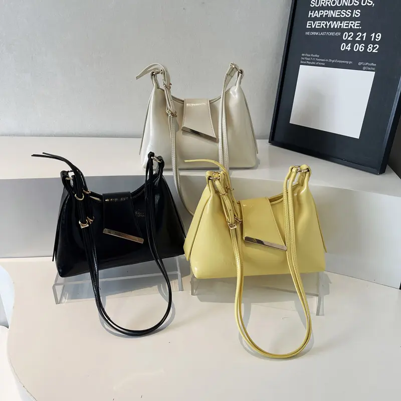 LEFTSIDE 2025 Summer Small PU Leather New Shoulder Bag Women Korean Fashion Solid Color Handbags and Purses Lady Crossbody Bag