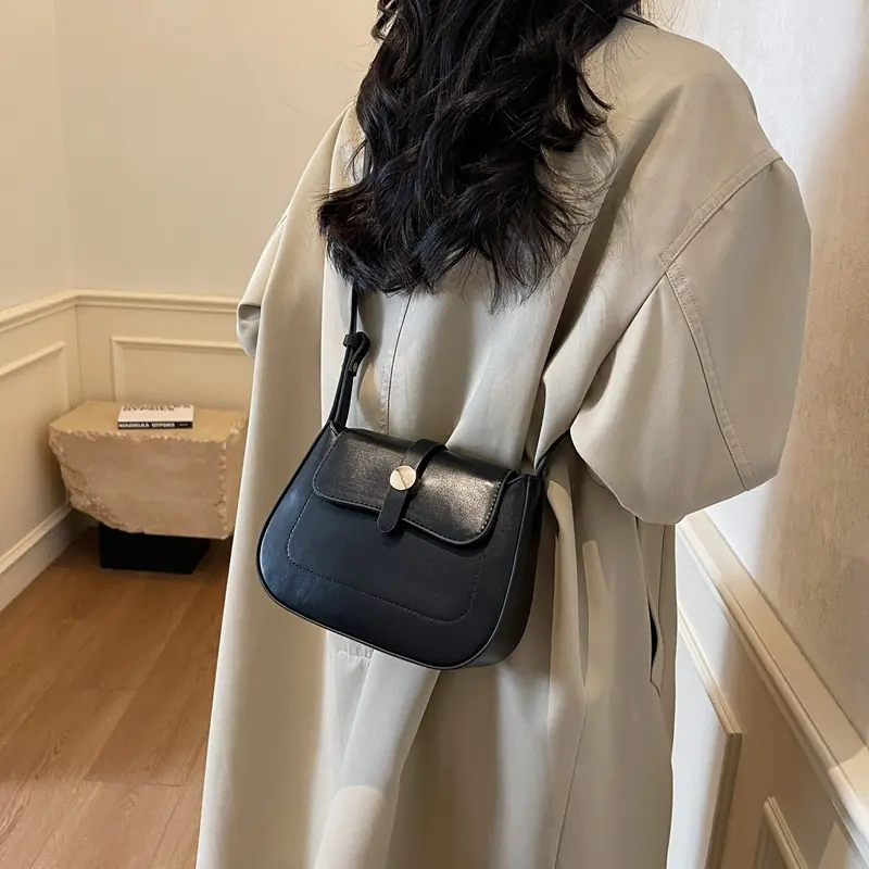 LEFTSIDE Simple Design PU Leather Shoulder Bags for Women 2025 Y2K Trend Female Underarm Bag Lady Handbags Retro Crossbody Bag
