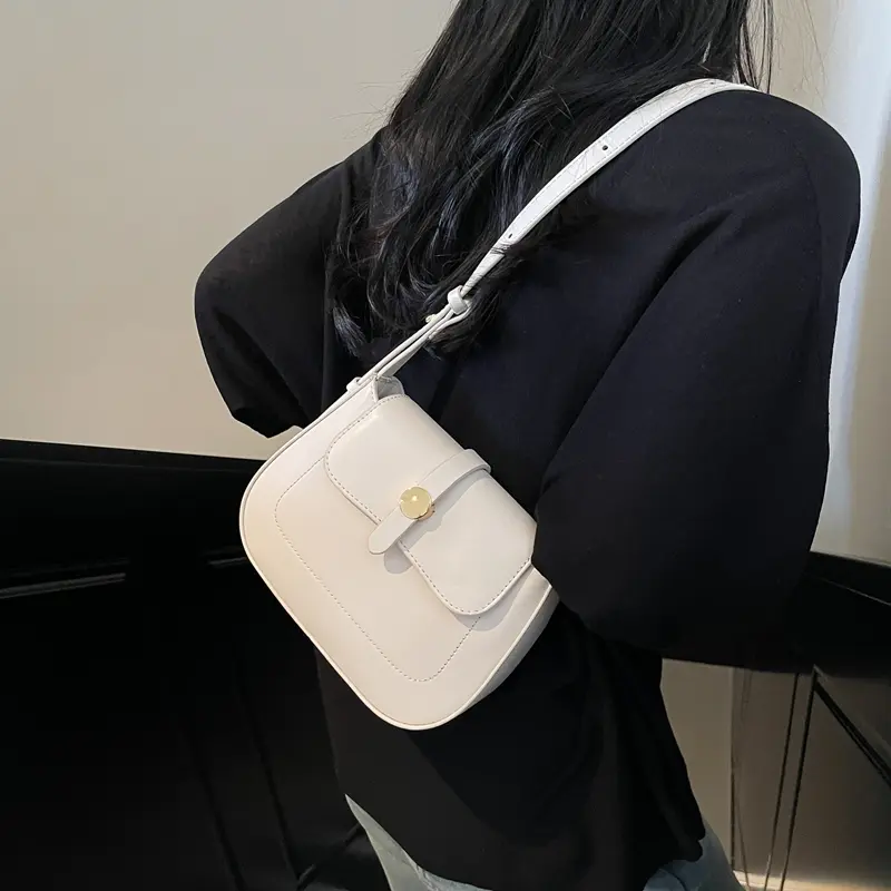 LEFTSIDE Simple Design PU Leather Shoulder Bags for Women 2025 Y2K Trend Female Underarm Bag Lady Handbags Retro Crossbody Bag