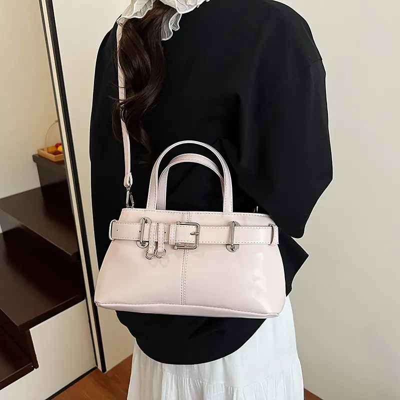 LEFTSIDE 2025 Women's Small Solid Color PU Leather Crossbody Bag Summer New Handbags And Purses with Short Handle Shoulder Bags