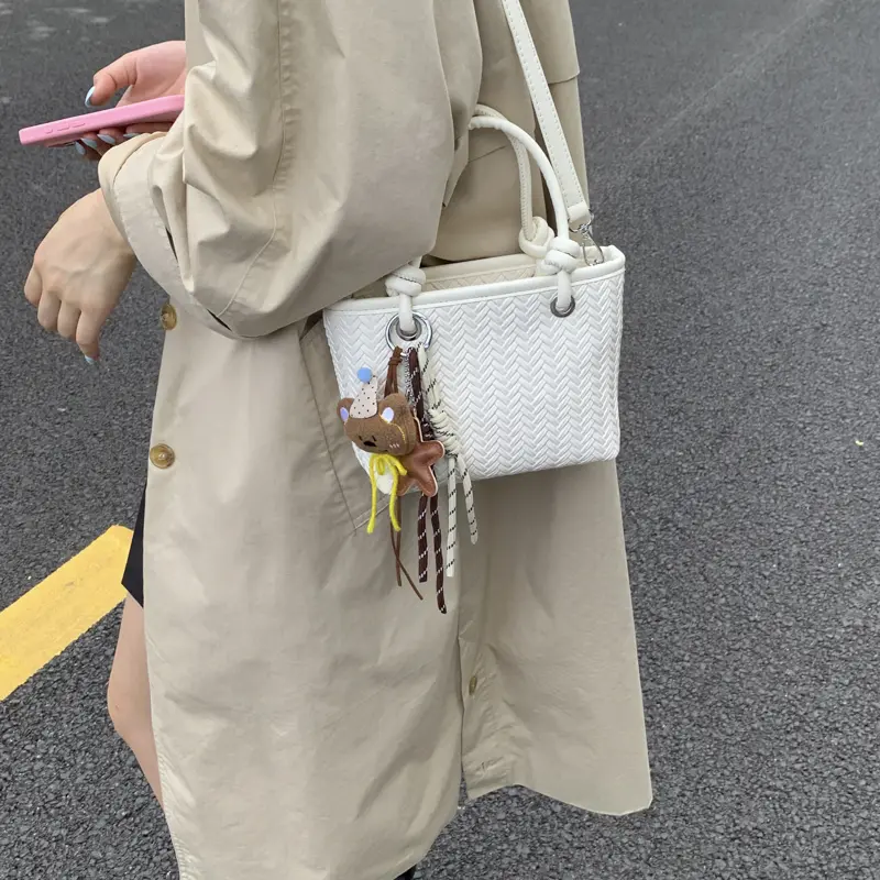 LEFTSIDE Small Weave PU Leather Shoulder Bags for Women 2025 Luxury Brand Designer Crossbody Bag Females Underarm Bag Handbags