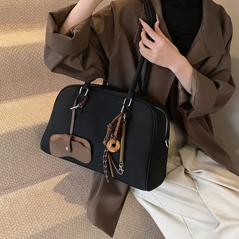 LEFTSIDE Women Large PU Leather Shoulder Bag Square Tote Bag 2024 Winter New Y2K Top-handle Bags with Short Handle Handbags