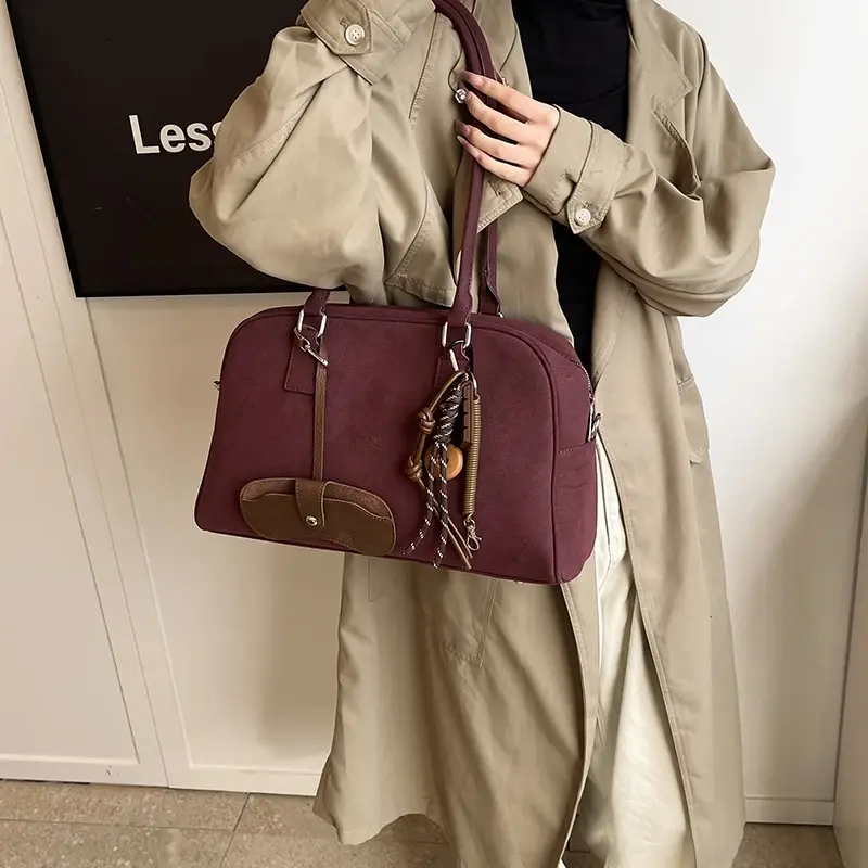 LEFTSIDE Women Large PU Leather Shoulder Bag Square Tote Bag 2024 Winter New Y2K Top-handle Bags with Short Handle Handbags