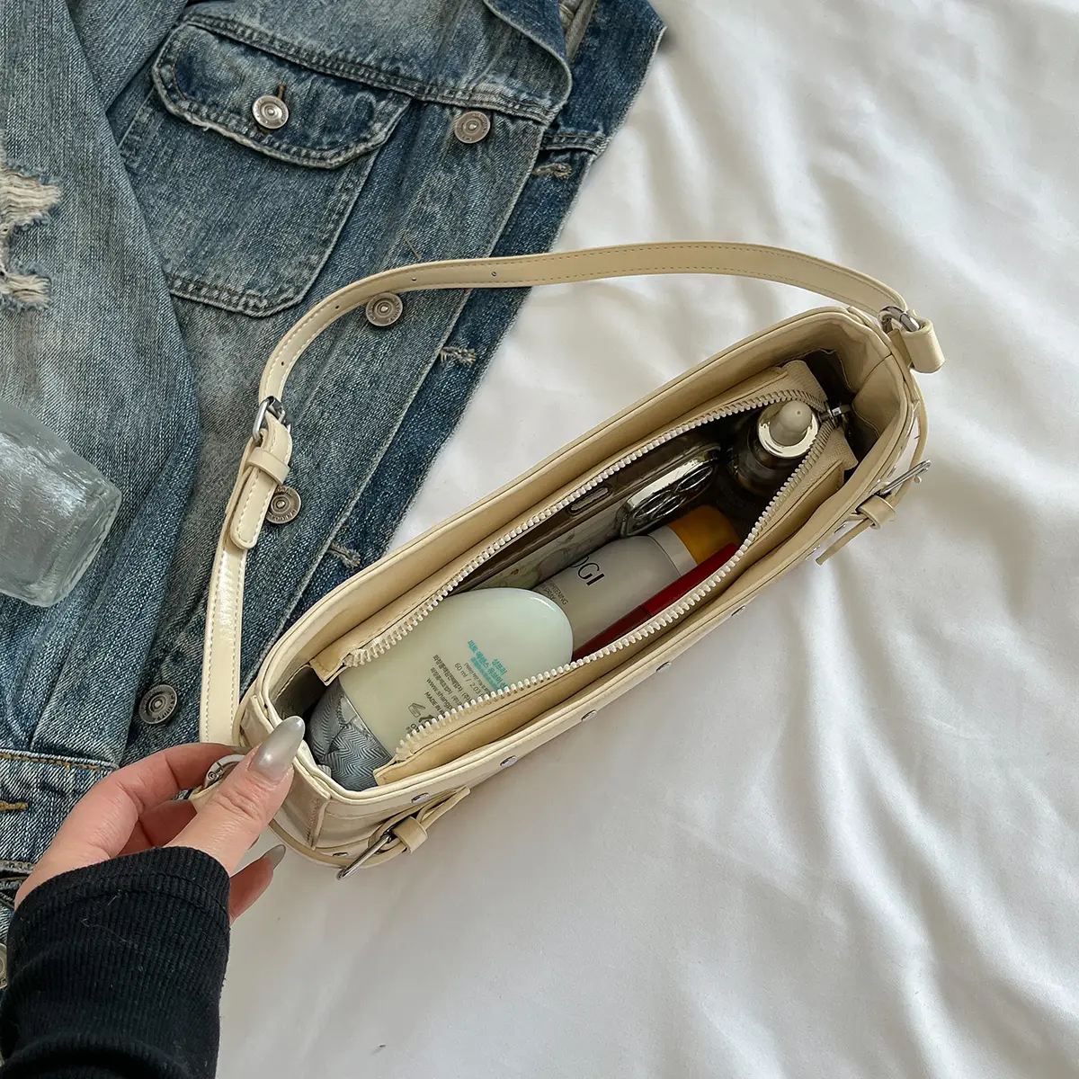 LEFTSIDE Small Shoulder Bags for Women 2025 Korean Fashion New Trend Females PU Leather Crossbody Bag Y2K Handbags and Purses