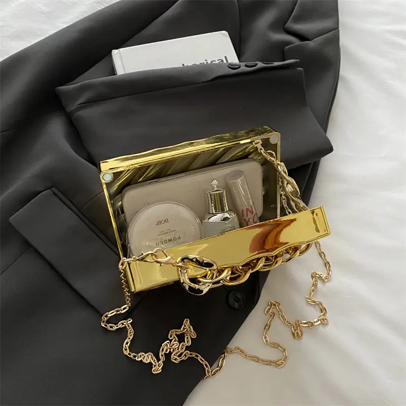 LEFTSIDE Mini Gold Crossbody Bags for Women 2025 Y2K New Female Fashion Lady  Chain Party Luxury Box Handbags and Purses