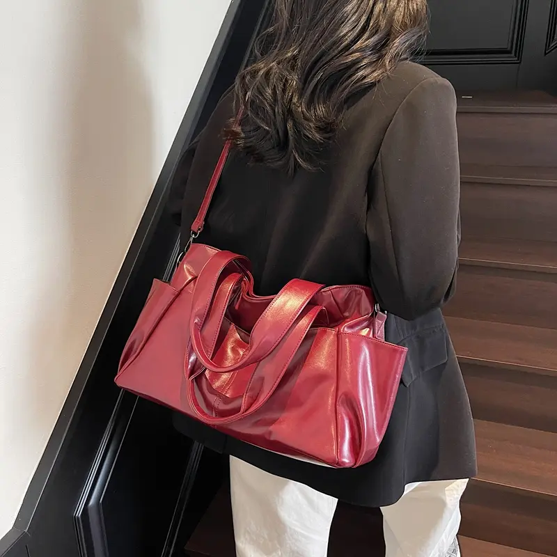LEFTSIDE High Capacity PU Leather Crossbody Bags for Women 2025 New Luxury Korean Fashion Handbags and Purses Shoulder Bag