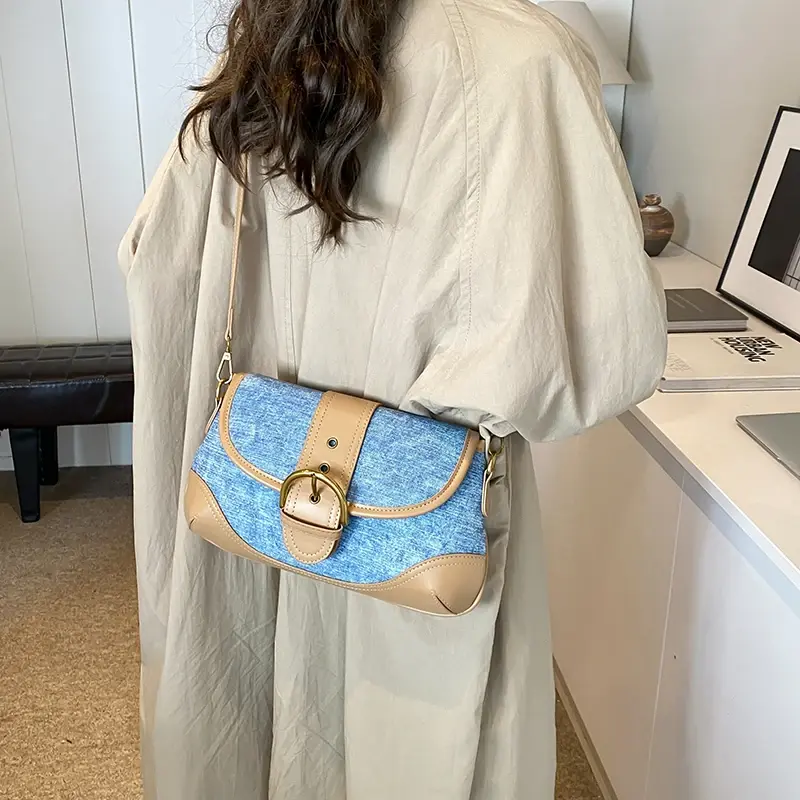LEFTSIDE Belt Design Retro Pu Leather Crossbody Bags for Women 2025 Y2K Trend Fashion Underarm Shoulder Bag Silver Handbags