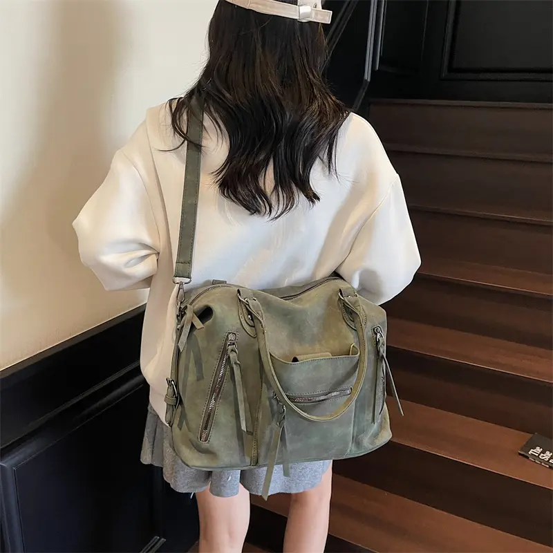 LEFTSIDE Women Big PU Leather Crossbody Bag 2025 Winter Retro Trend New Short Handle Shoulder Bag Luxury Designer Handbags
