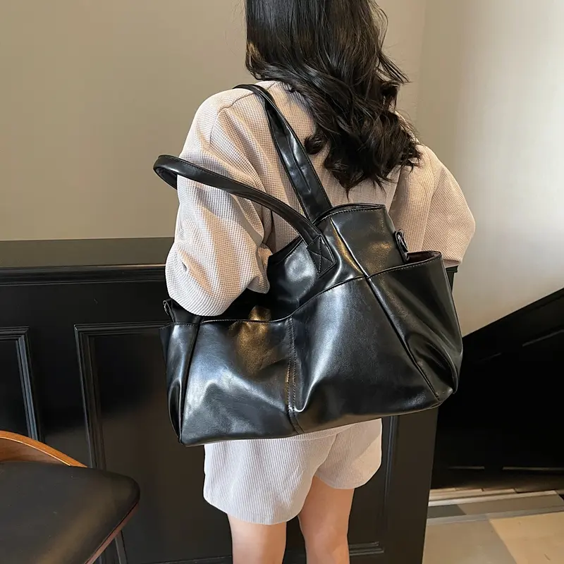 LEFTSIDE High Capacity PU Leather Crossbody Bags for Women 2025 New Luxury Korean Fashion Handbags and Purses Shoulder Bag