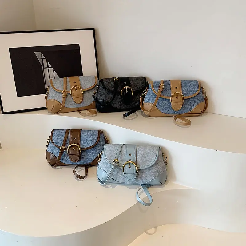 LEFTSIDE Belt Design Retro Pu Leather Crossbody Bags for Women 2025 Y2K Trend Fashion Underarm Shoulder Bag Silver Handbags