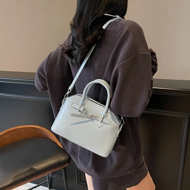 LEFTSIDE PU Leather Small Crossbody Bags Lady Shoulder Bag for Women 2025 New Short Handle Square Hand Bags Retro Handbags