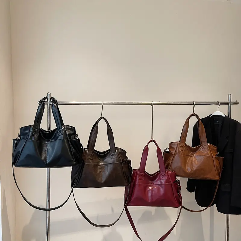 LEFTSIDE High Capacity PU Leather Crossbody Bags for Women 2025 New Luxury Korean Fashion Handbags and Purses Shoulder Bag