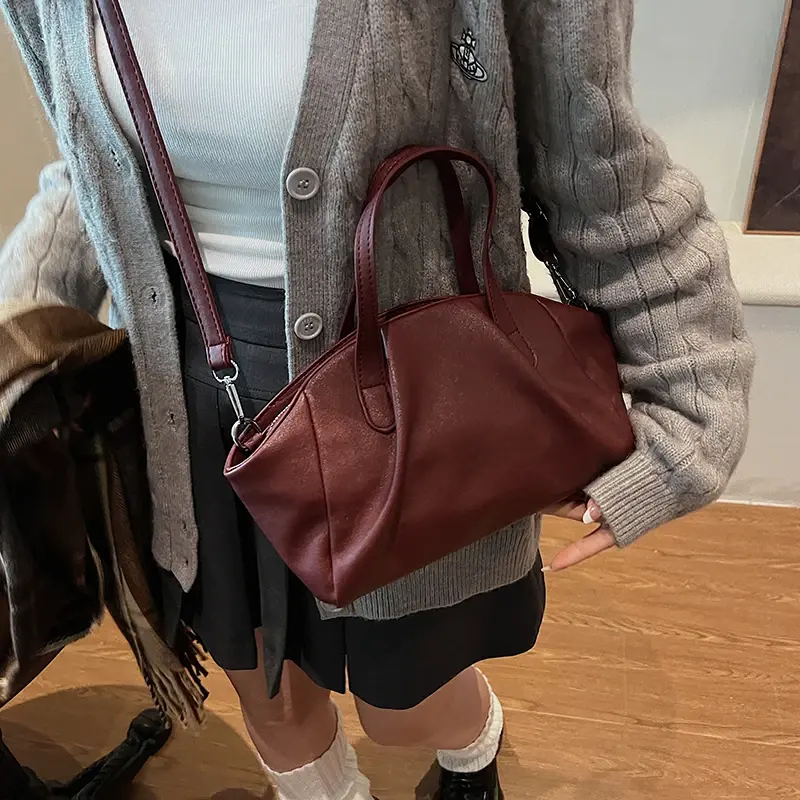 LEFTSIDE Small PU Leather Crossbody Bags Lady Shoulder Bag for Women 2024 Winter New Korean Fashion Y2K Short Handle Handbags