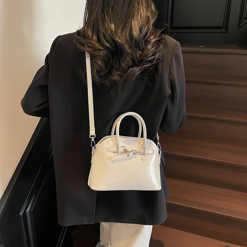 LEFTSIDE PU Leather Small Crossbody Bags Lady Shoulder Bag for Women 2025 New Short Handle Square Hand Bags Retro Handbags