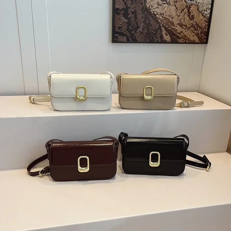 LEFTSIDE Small PU Leather Flap Square  Shoulder Bag for Women 2024 Winter Trend Y2K Handbags and Purses Females Crossbody Bags