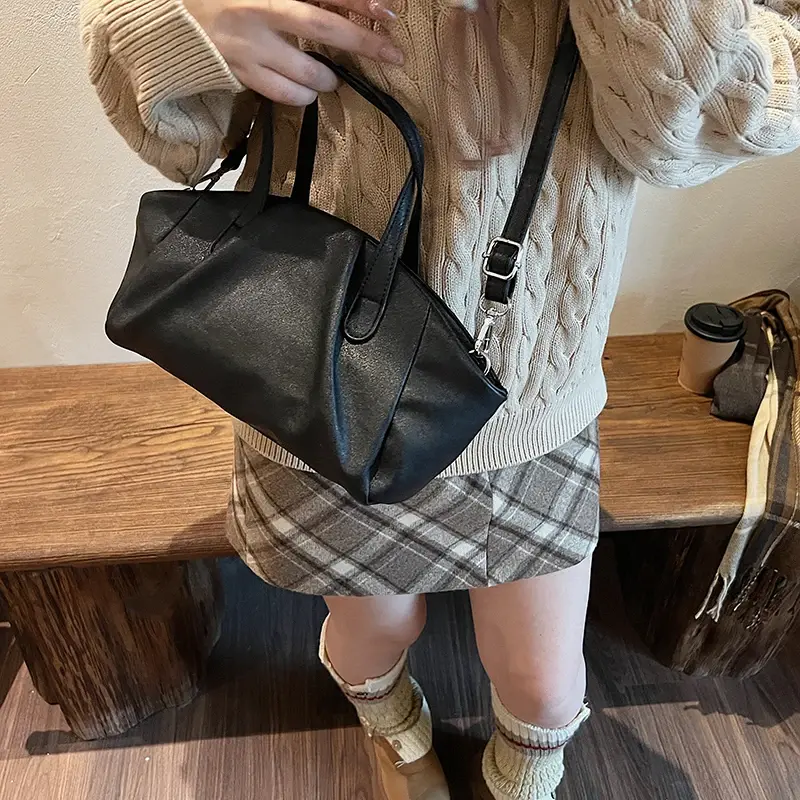 LEFTSIDE Small PU Leather Crossbody Bags Lady Shoulder Bag for Women 2024 Winter New Korean Fashion Y2K Short Handle Handbags