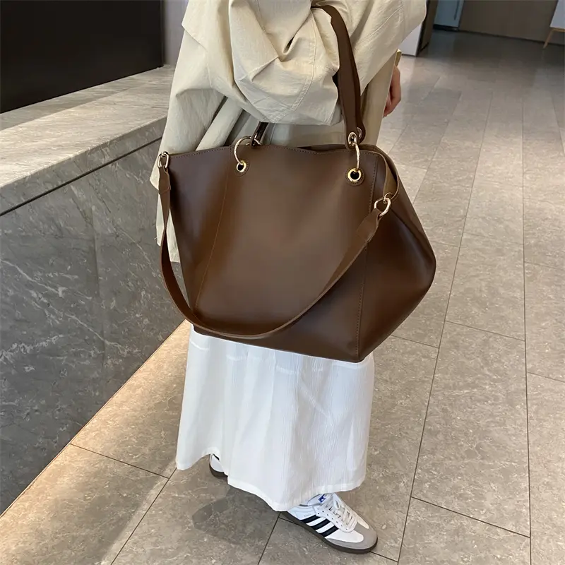LEFTSIDE 2 Pcs/set High Capacity Shoulder Bags for Women Mini PU Leather Tote Bag 2025 New Luxury Designer Purses and Handbags