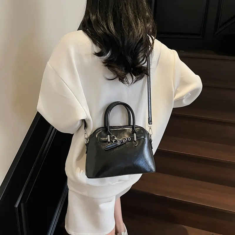 LEFTSIDE PU Leather Small Crossbody Bags Lady Shoulder Bag for Women 2025 New Short Handle Square Hand Bags Retro Handbags