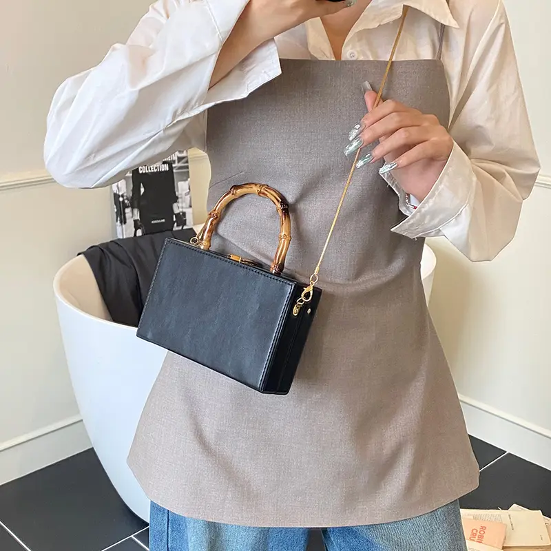 LEFTSIDE Cute Mini Box PU Leather Crossbody Bag Lady Handbags and Purses Women 2025 Short Handle Chain Shoulder Bag for Phone