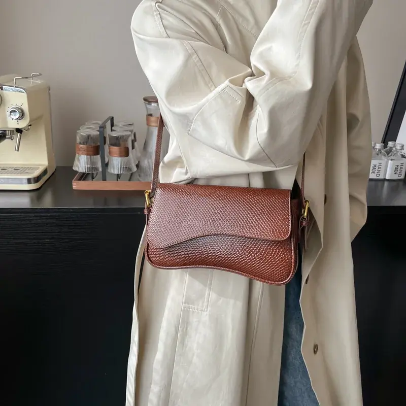 LEFTSIDE Small PU Leather Flap Shoulder Bag for Women 2024 Winter New Trend Y2K Handbags and Purses Females Crossbody Bags
