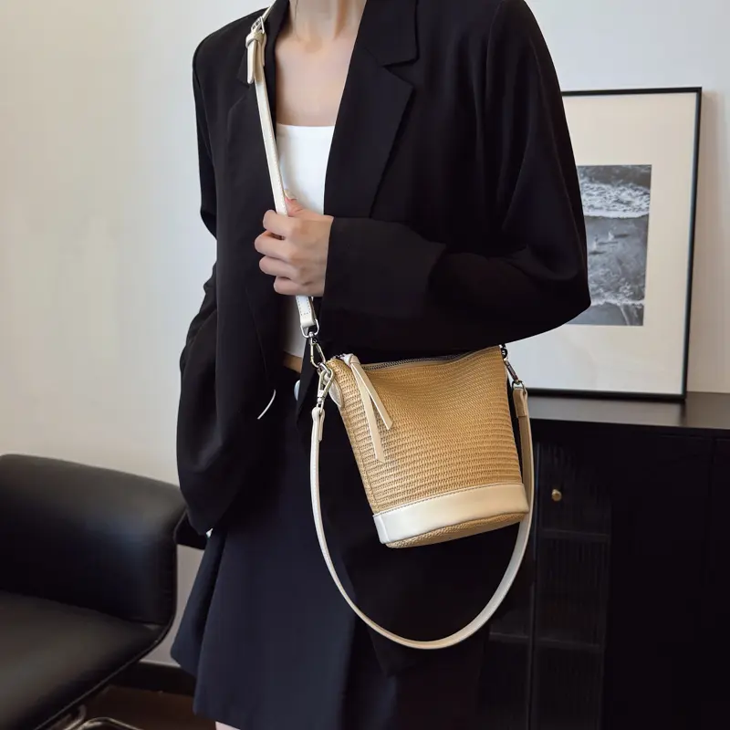 LEFTSIDE Small Straw Crossbody Bags for Women 2025 New in Fashion Summer Shoulder Bags Handbags and Purses Weave Beach Bag