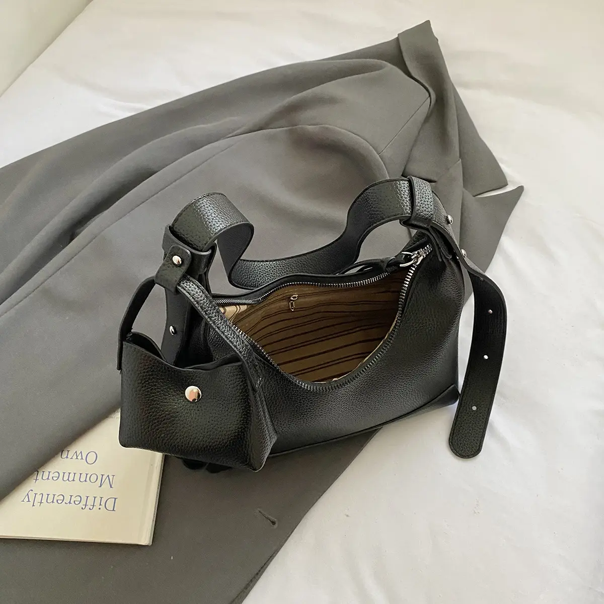 LEFTSIDE Small PU Leather Shoulder Bags for Women 2025 Luxury Designer Crossbody Bag Females Underarm Bags Handbags and Purses