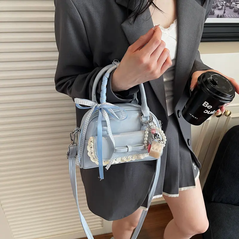 LEFTSIDE Cute Sweet Small PU Leather Crossbody Bag Lady Handbags and Purses Women 2025 New in Short Handle Y2K Shoulder Bag
