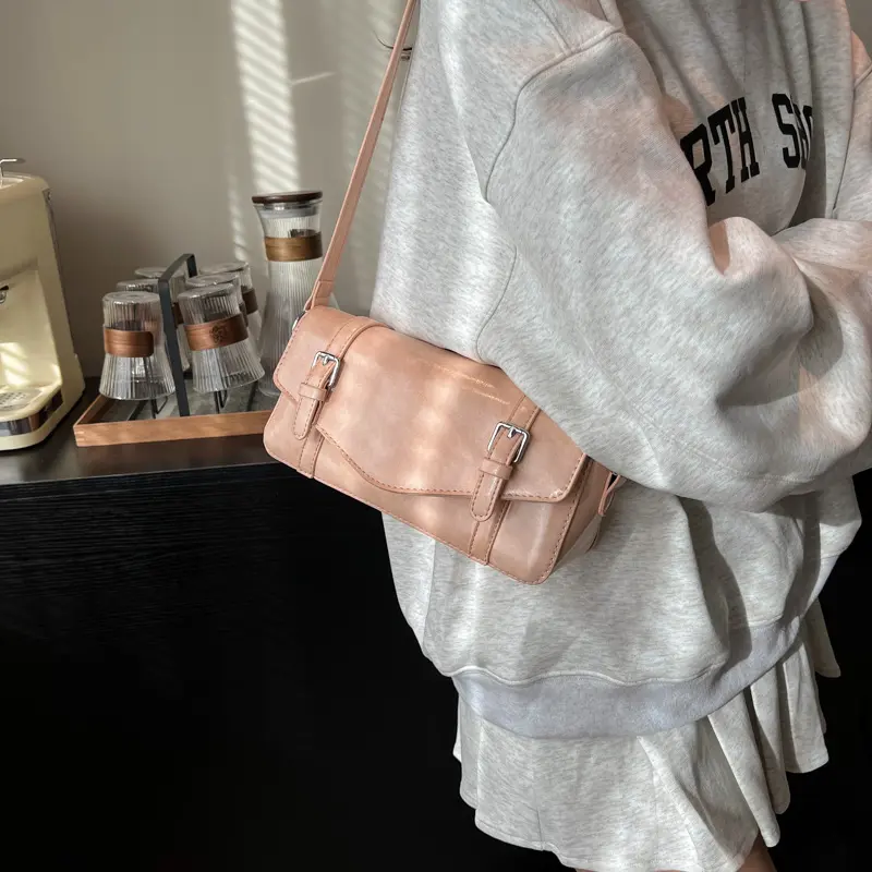 LEFTSIDE Fashion Small Flap Square Pu Leather Crossbody Bag for Women 2025 New Trend Designer Simple Handbags and Purses
